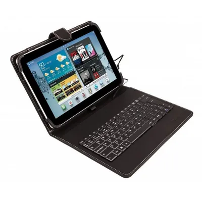 SilverHT Universal-Hülle mit schwarzer MicroUSB-Tastatur für 9-10,1-Zoll-Tablets