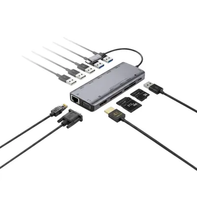 SilverHT Logan Typ-C-Adapter 13 in 1 Aluminium