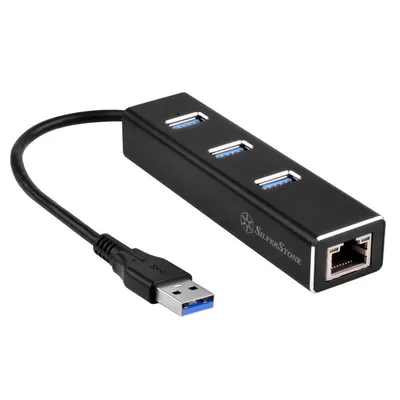 SilverStone EP04 USB 3.0/Ethernet-Adapter + 3xUSB 3.0 HUB