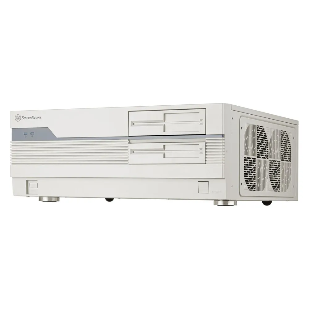 PC-Gehäuse SilverStone SST-FLP01W Desktop ATX USB-C Weiß Retro-Design