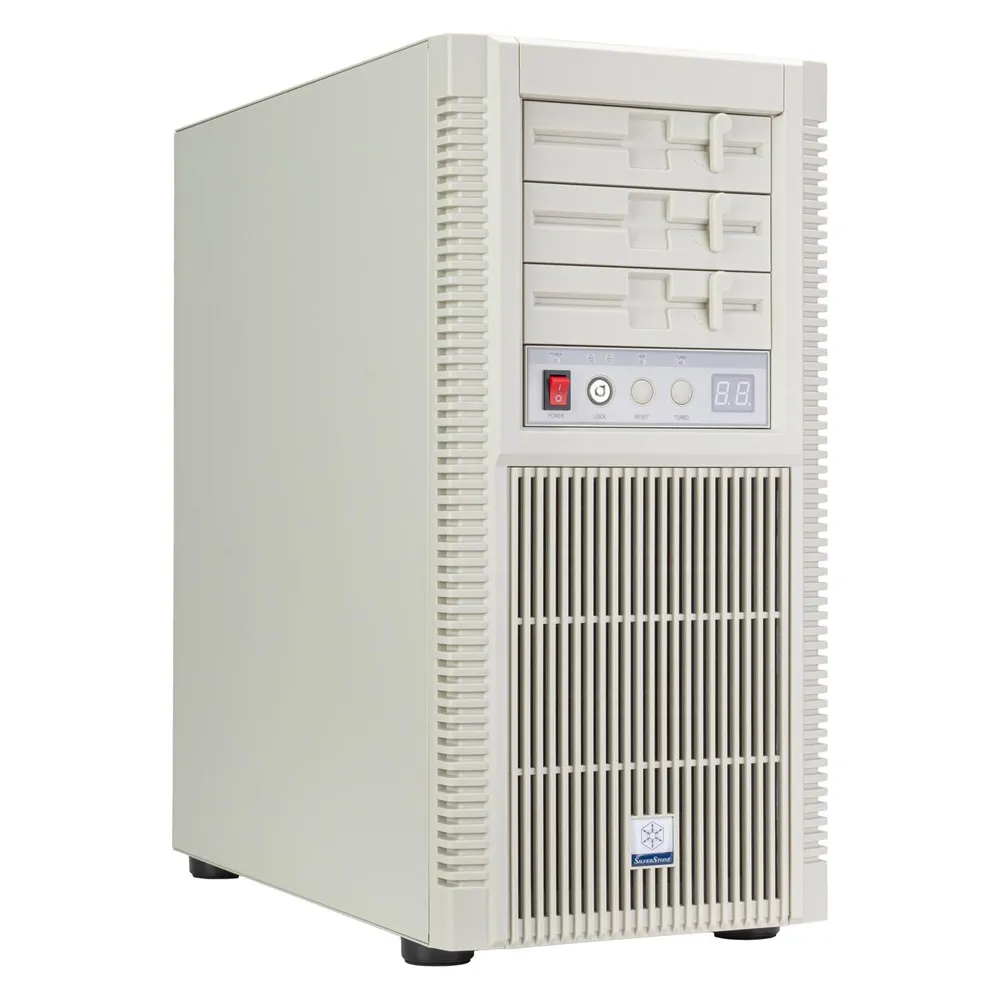 PC-Gehäuse SilverStone FLP02 Retro Beige ATX Full Tower USB-C Stahl