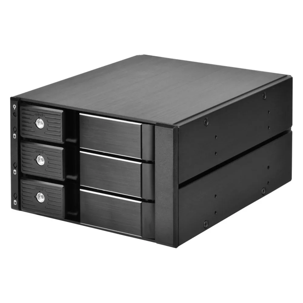Silverstone SST-FS303-12G - 3 Bay Aluminium Trayless Hot Swap Mobile Rack Backplane with Fan and Loc