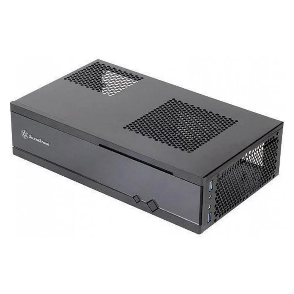 SilverStone ML05 Mini-ITX HTPC Gehäuse Metall Schwarz USB 3.2 Gen 1 Audio