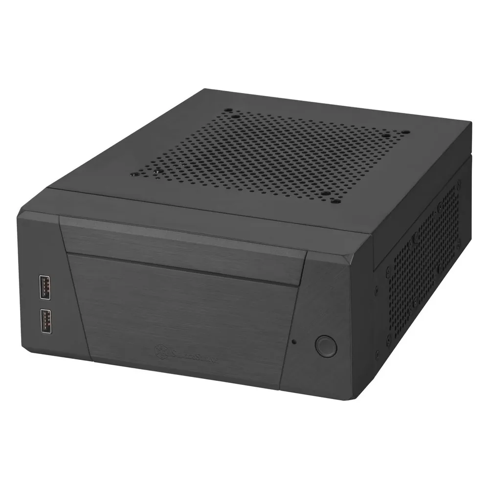 SilverStone Milo 10 Mini-ITX HTPC Gehäuse Schwarz USB 3.2 Gen 1 VESA
