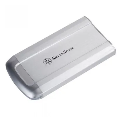 SilverStone MS05S Externes Festplattengehäuse 2,5 Zoll mit 3,5 Zoll Schacht Silber