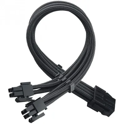 SilverStone PP07E-EPS8B Flexibles Stromverlängerungskabel EPS 8 Pin auf EPS/ATX 4+4 Pin 30 cm Schwarz