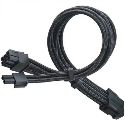 SilverStone PP07E-PCIB Flexibles Stromverlängerungskabel 8-polig auf PCI-E 6+2-polig, 30 cm, Schwarz