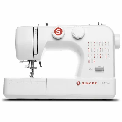 Nähmaschine Singer SM024 Rot Weiß 24 Stiche Automatischer Einfädler LED-Licht