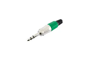 Klinkenstecker, 6,3 mm, stereo, grün