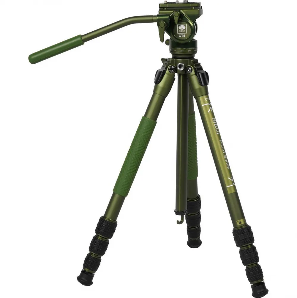 SIRUI CT04 Dreibeinstativ mit Videoneiger CT5 Matt Grün Aluminium