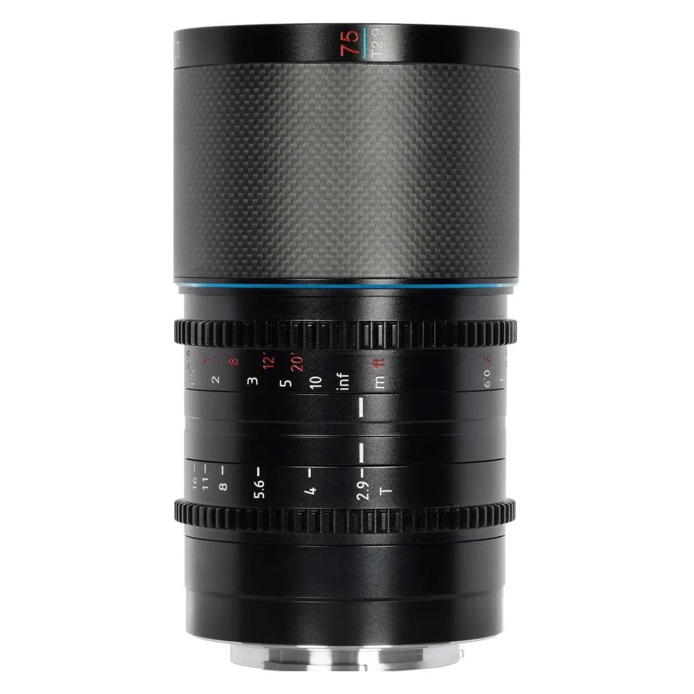 Sirui Saturn 75mm T2.9 1.6x E75B Carbon Fiber Full-frame Anamorphic E Mount (Blue Flare)