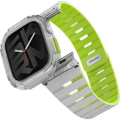 Hülle Skinarma Gemini für Apple Watch 42mm Niteglow Grün