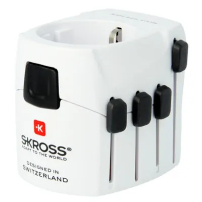 Adapter Skross PRO Universal, 100–250 V, 7 A, Weiß, Welt-kompatibel