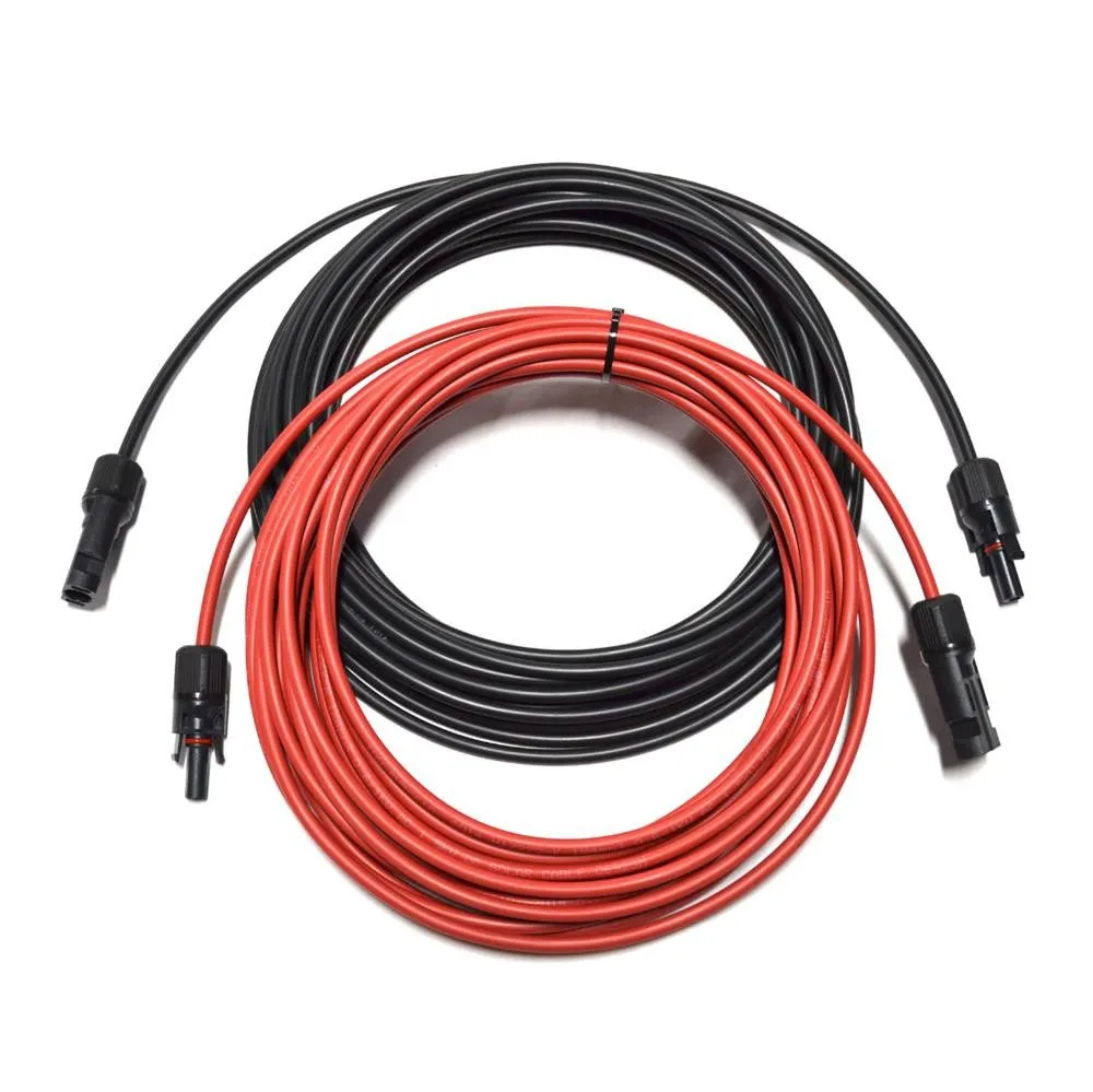 smartEC Solarkabel Verlängerungskabel 4 - 6mm² mit Stecker 2x 12m 4mm² Solarkabel, Außenduchmesser: 5,2mm (1200 cm), Kabeltyp H1Z272-K IP68 Verlängerungskabel 1-30 Meter