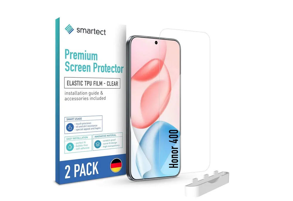 smartect Displayschutzfolie TPU Schutzfolie Klar für Honor 400, Set, 2 Stück, Panzerfolie Bildschirm Displayfolie
