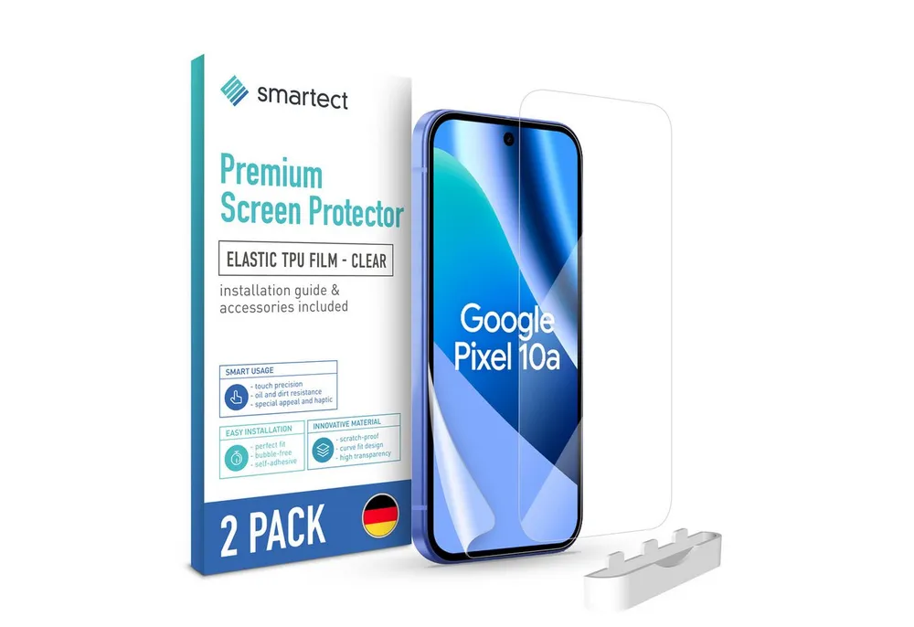 smartect Displayschutzfolie TPU Schutzfolie Klar für Google Pixel 10a, Set, 2 Stück, Panzerfolie Bildschirm Displayfolie