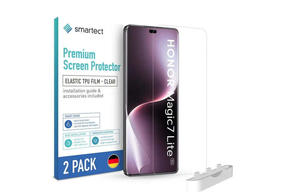 smartect Displayschutzfolie TPU Schutzfolie Klar für Honor Magic 7 Lite, Set, 2 Stück, Panzerfolie Bildschirm Displayfolie