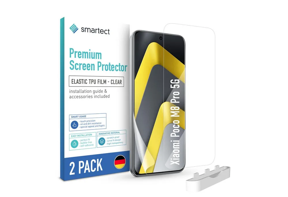 smartect Displayschutzfolie TPU Schutzfolie Klar für Xiaomi Poco M8 Pro 5G, Set, 2 Stück, Panzerfolie Bildschirm Displayfolie