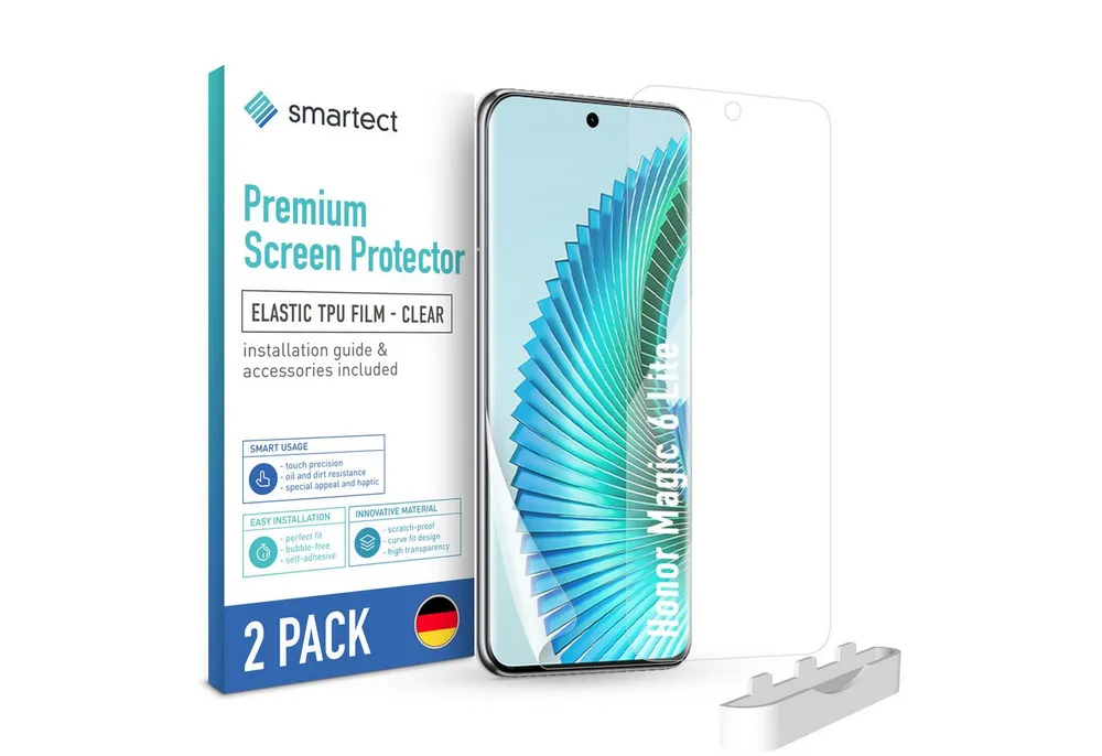 smartect Displayschutzfolie TPU Schutzfolie Klar für Honor Magic 6 Lite, Set, 2 Stück, Panzerfolie Bildschirm Displayfolie