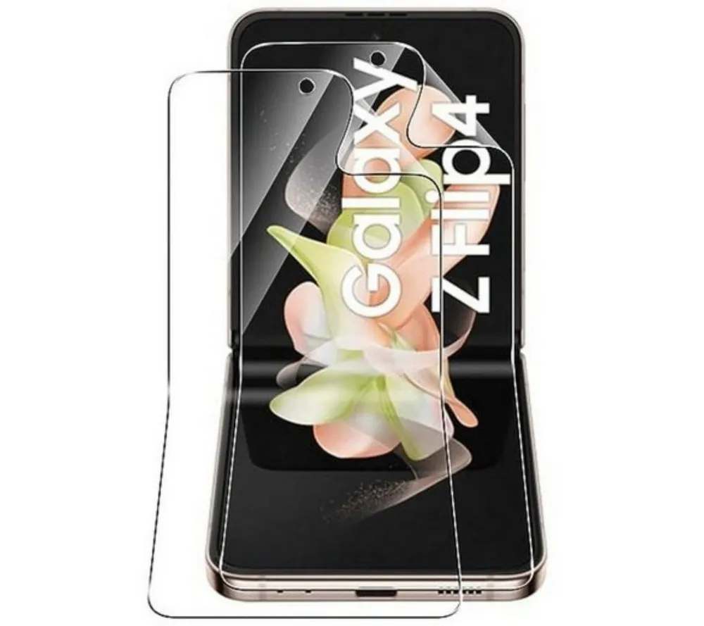 SmartUP Displayschutzglas 2X Panzerfolie für Samsung Galaxy Z Flip 4 5G Display Kamera Schutz