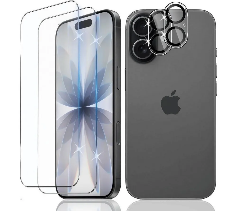 SmartUP Displayschutzglas 2X Schutzglas für iPhone 17 Display Kamera Panzerfolie Full Screen 9H für iPhone 17, 4 Stück, Rundumschutz, passgenaue Verarbeitung