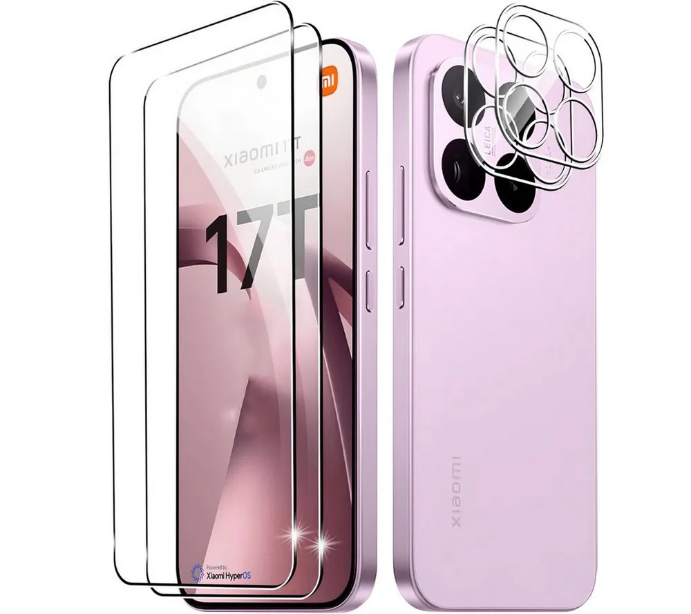 SmartUP Displayschutzglas 2X Schutzglas für Xiaomi 17T Display Kamera Panzerfolie Full Screen 9H für Xiaomi 17T, 4 Stück, Rundumschutz, passgenaue Verarbeitung