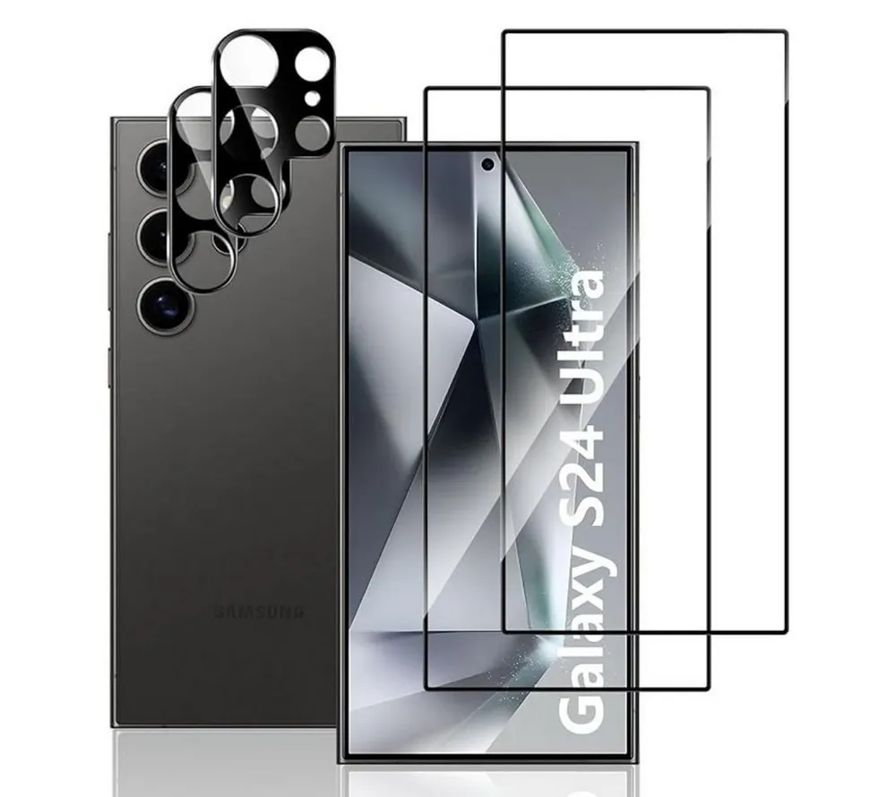 SmartUP Displayschutzglas 2X Schutzglas für Samsung Galaxy S24 Ultra Panzerfolie Display Kamera, Displayschutzglas