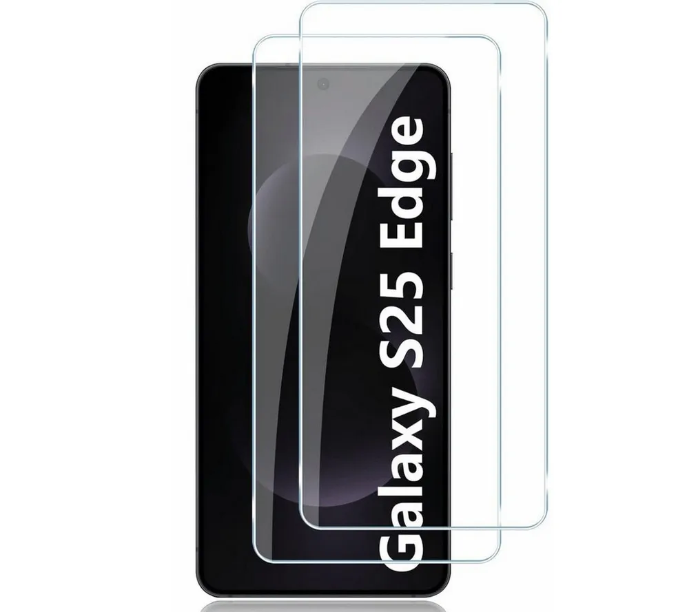 SmartUP Displayschutzglas 2X Schutzglas für Samsung Galaxy S25 Edge Panzerfolie Full Screen 9H für Samsung Galaxy S25 Edge, 2 Stück, Rundumschutz, passgenaue Verarbeitung