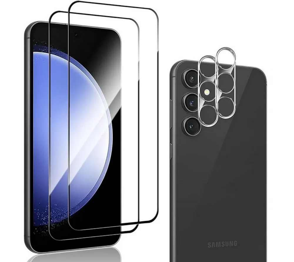 SmartUP Displayschutzglas 2X Schutzglas für Samsung Galaxy S23 FE 5G Panzerfolie Display Kamera, Hartglas