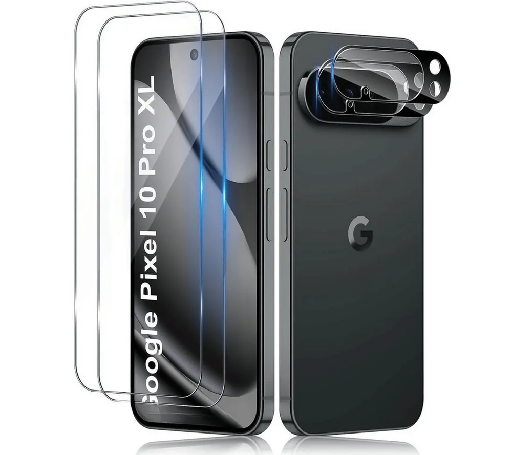 SmartUP Displayschutzglas 2X Schutzglas für Google Pixel 10 XL Display Kamera Panzerfolie Full für Google Pixel 10 Pro XL, 4 Stück, Rundumschutz, passgenaue Verarbeitung