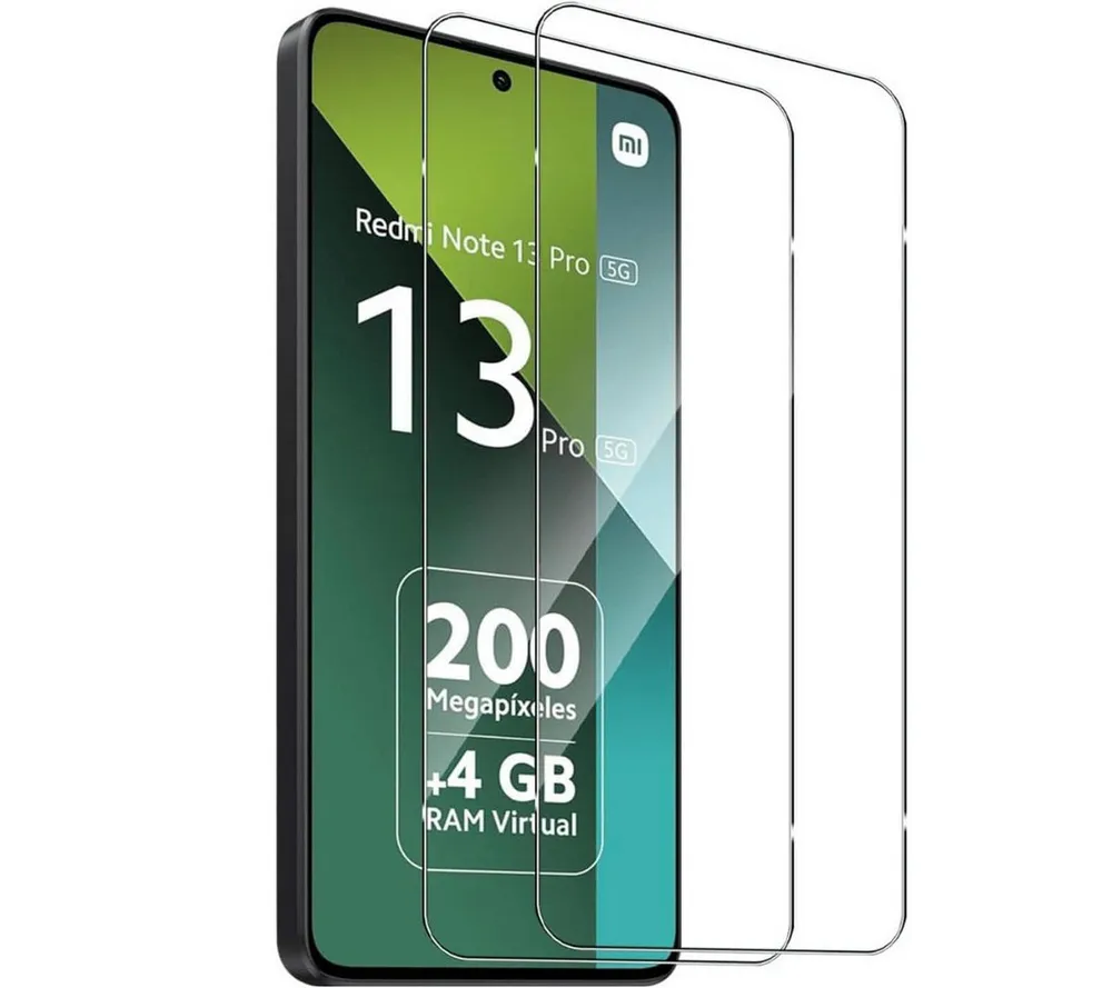 SmartUP Displayschutzglas 2X Schutzglas für Xiaomi Redmi Note 13 Pro 5G Panzerfolie Display 9H für Für Xiaomi Redmi Note 13 Pro 5G, kompletter Displayschutz