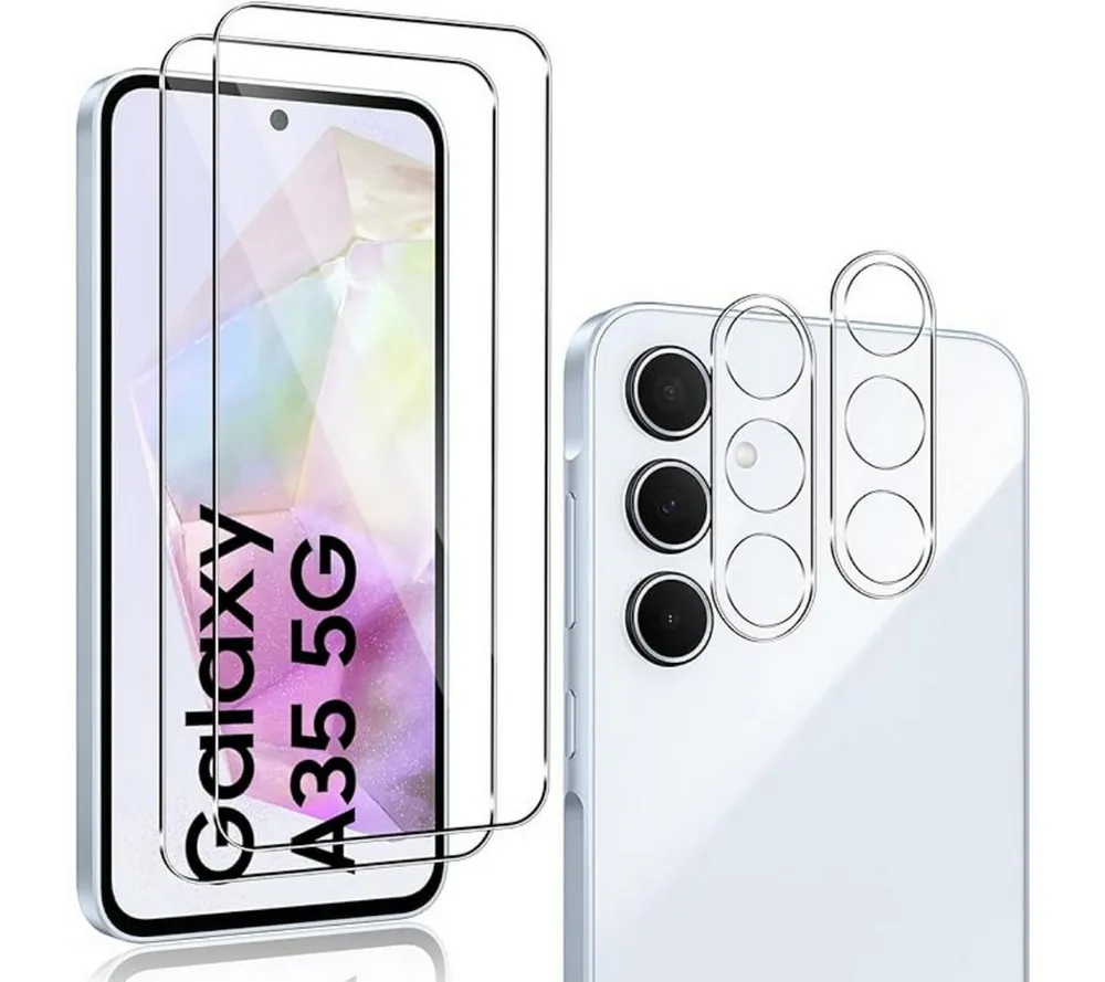 SmartUP Displayschutzglas 2X Schutzglas für Samsung Galaxy A35 5G Panzerfolie Display Kamera, Displayschutzglas, Kameraschutz