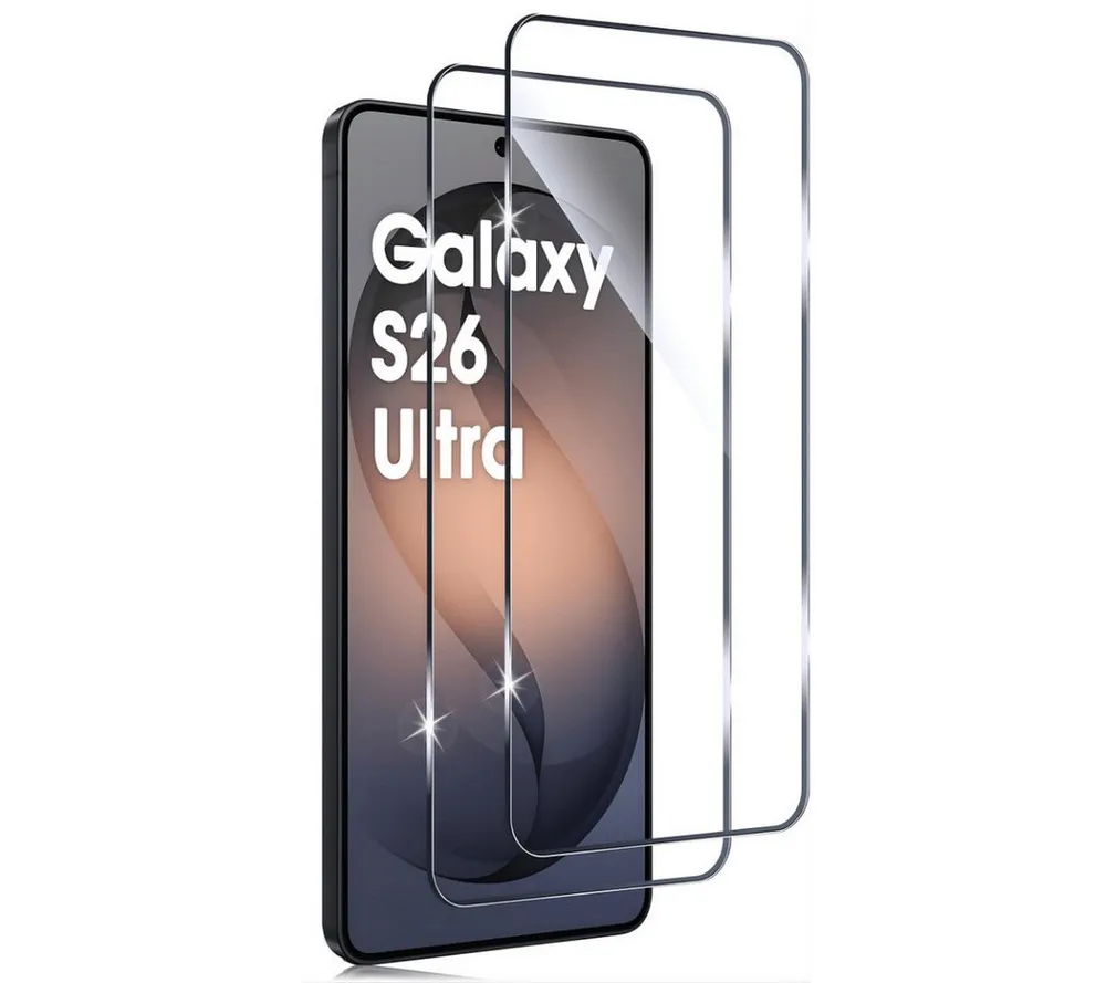 SmartUP Displayschutzglas 2X Schutzglas für Samsung Galaxy S26 Ultra Display Panzerfolie Full 9H für Samsung Galaxy S26 Ultra, 2 Stück, Rundumschutz, passgenaue Verarbeitung