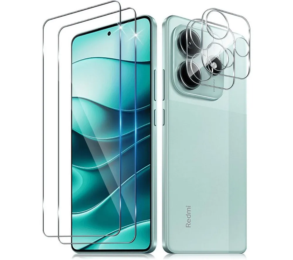 SmartUP Displayschutzglas 2X Schutzglas für Xiaomi Redmi Note 14 5G Panzerfolie Display Kamera für Xiaomi Redmi Note 14 5G, kompletter Rundumschutz
