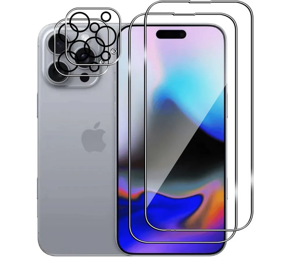 SmartUP Displayschutzglas 2X Schutzglas für Iphone 16 Plus Pro Max Display Kamera Panzerfolie 9H für iPhone 16 Pro Max, Displayschutzglas, Kameraschutzglas, Schutzset