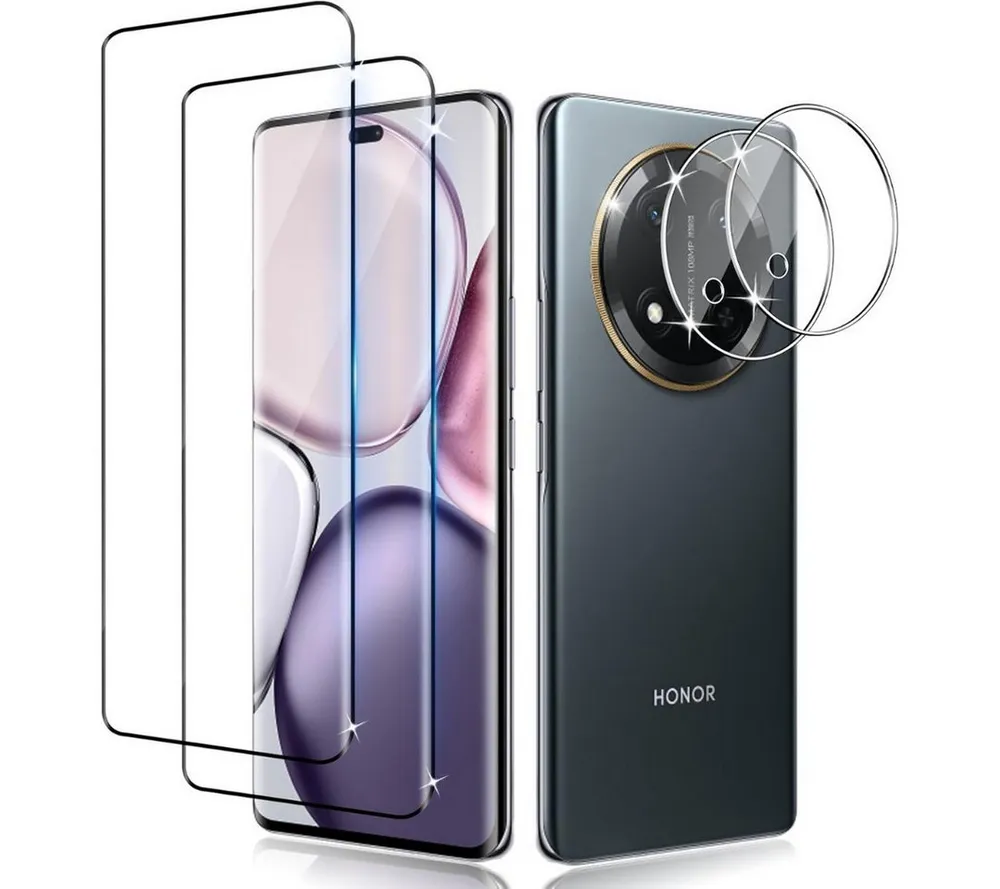 SmartUP Displayschutzglas 2X Schutzglas für Honor Magic 7 Lite Panzerfolie Display Kamera Full für Honor Magic 5 Lite, 9H Hartglas