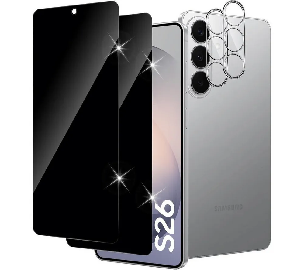 SmartUP Displayschutzglas 2X Schutzglas für Samsung Galaxy S26 Blickschutz Display Kamera Screen für Samsung Galaxy S26, 4 Stück, Anti-Spy, Blickschutz, Privacy