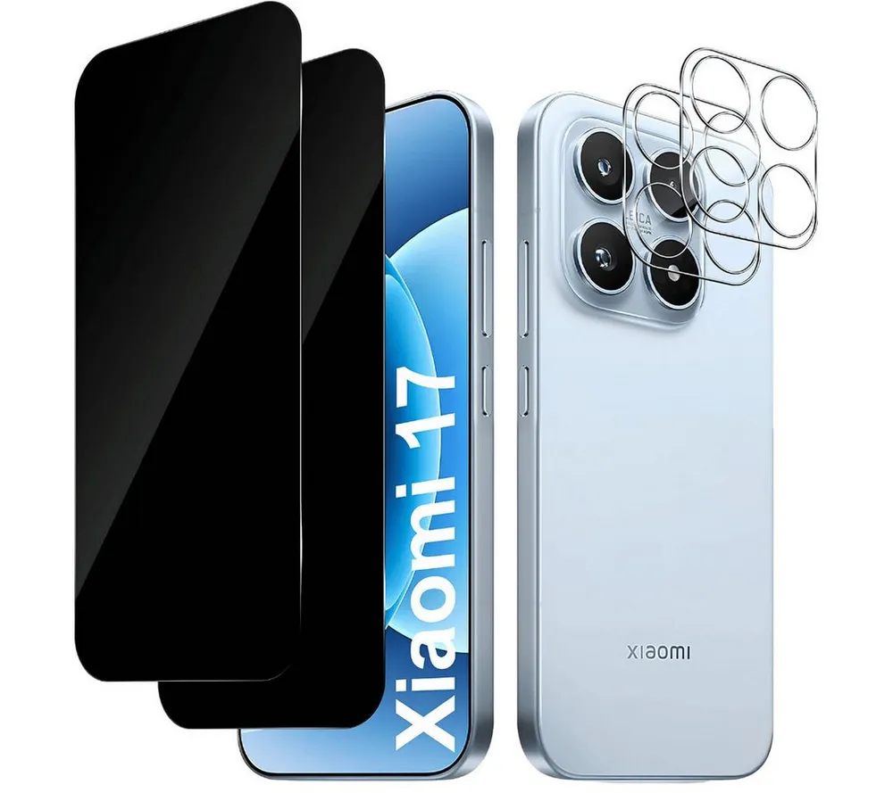SmartUP Displayschutzglas 2X Schutzglas für Xiaomi 17 Blickschutz Display Kamera Full Screen 9H für Xiaomi 17, 4 Stück, Anti-Spy, Blickschutz, Privacy