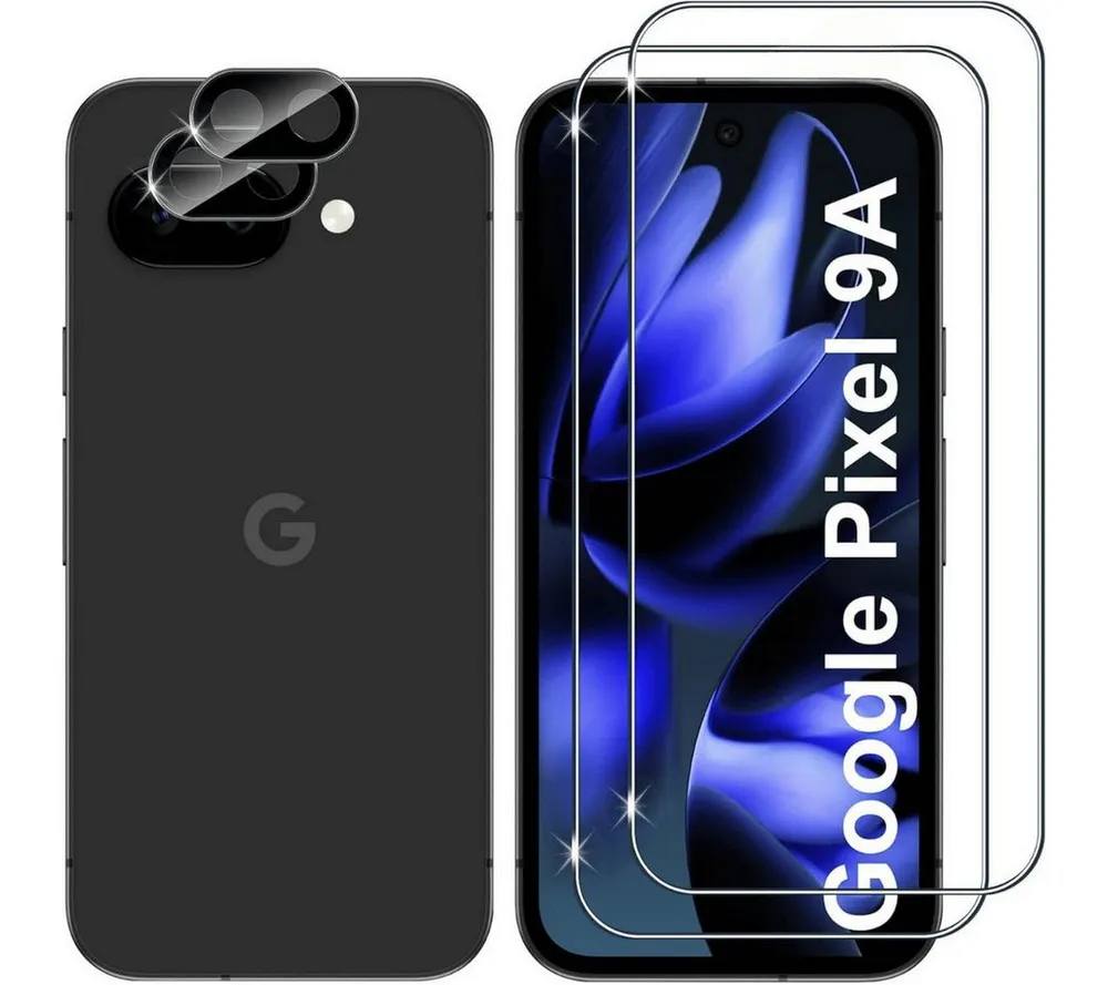 SmartUP Displayschutzglas 2X Schutzglas für Google Pixel 9A Panzerfolie Display Kamera Full 9H für Für Google Pixel 9A, kompletter Rundumschutz
