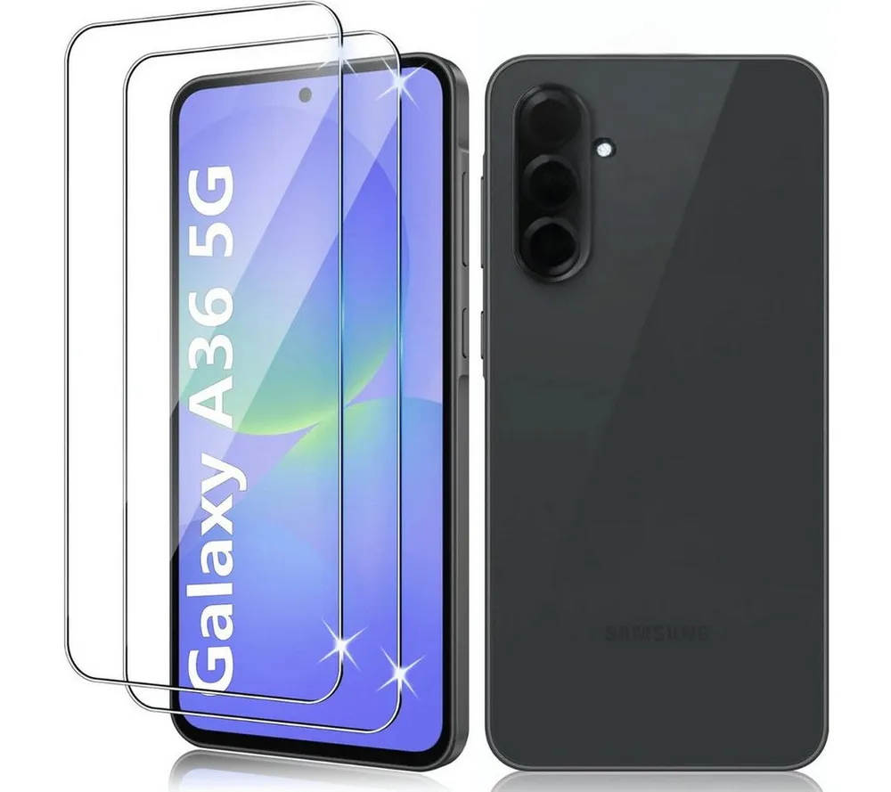 SmartUP Displayschutzglas 2X Schutzglas für Samsung Galaxy A36 5G Panzerfolie Display Full 9H für Für Samsung Galaxy A36 5G, kompletter Displayschutz