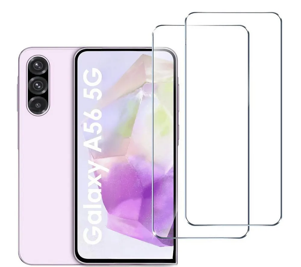 SmartUP Displayschutzglas 2X Schutzglas für Samsung Galaxy A56 5G Panzerfolie Display Full 9H für Samsung Galaxy A56 5G, kompletter Displayschutz