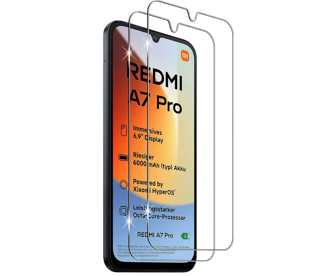 SmartUP Displayschutzglas 2X Schutzglas für Xiaomi Redmi A7 Pro Panzerfolie Display Full 9H für Xiaomi Redmi A7 Pro, kompletter Rundumschutz