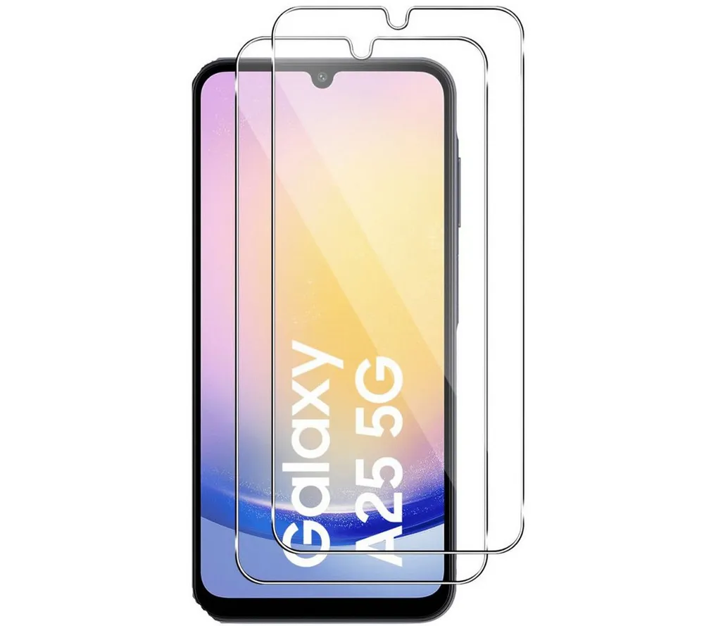 SmartUP Displayschutzglas 2X Schutzglas für Samsung Galaxy A25 5G Panzerfolie Display Full 9H für Für Samsung Galaxy A25 5G, kompletter Displayschutz