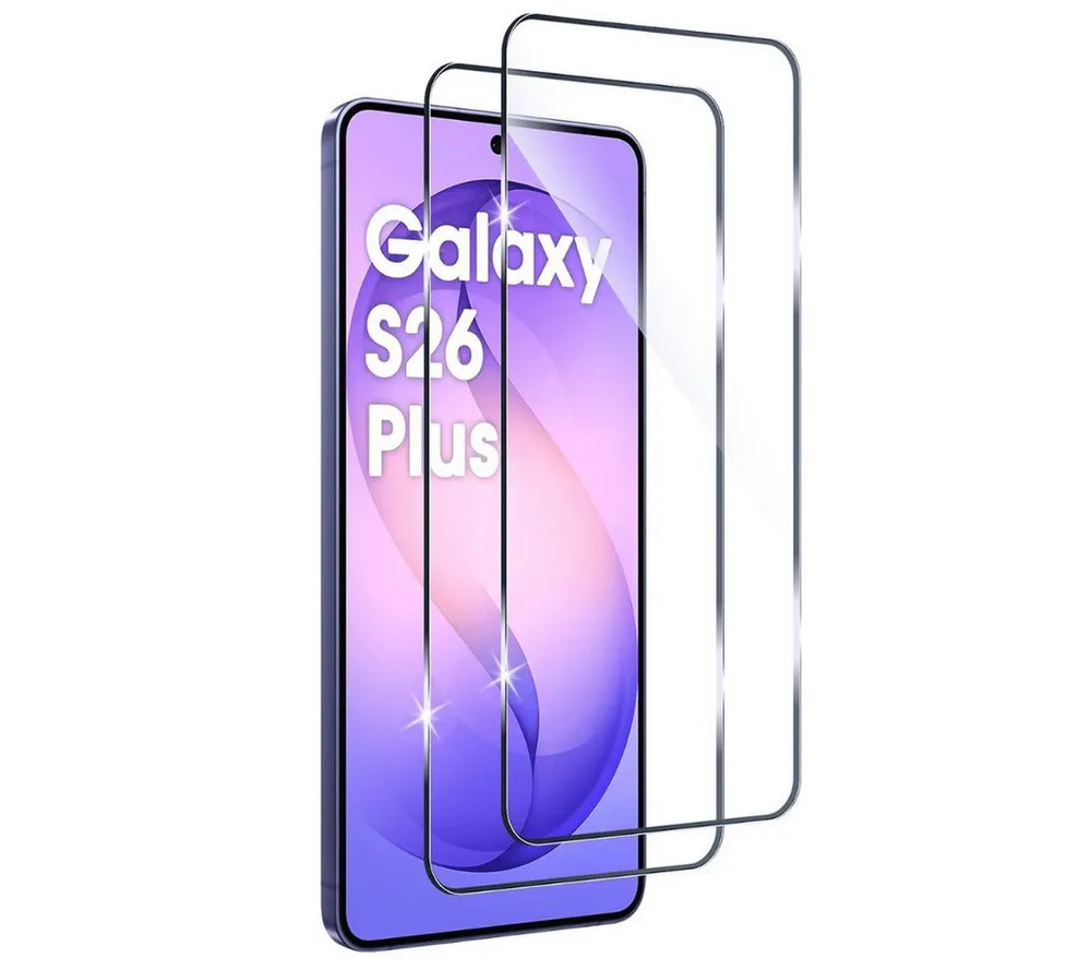 SmartUP Displayschutzglas 2X Schutzglas für Samsung Galaxy S26 Plus Display Panzerfolie Full 9H für Samsung Galaxy S26 Plus, 2 Stück, Rundumschutz, passgenaue Verarbeitung