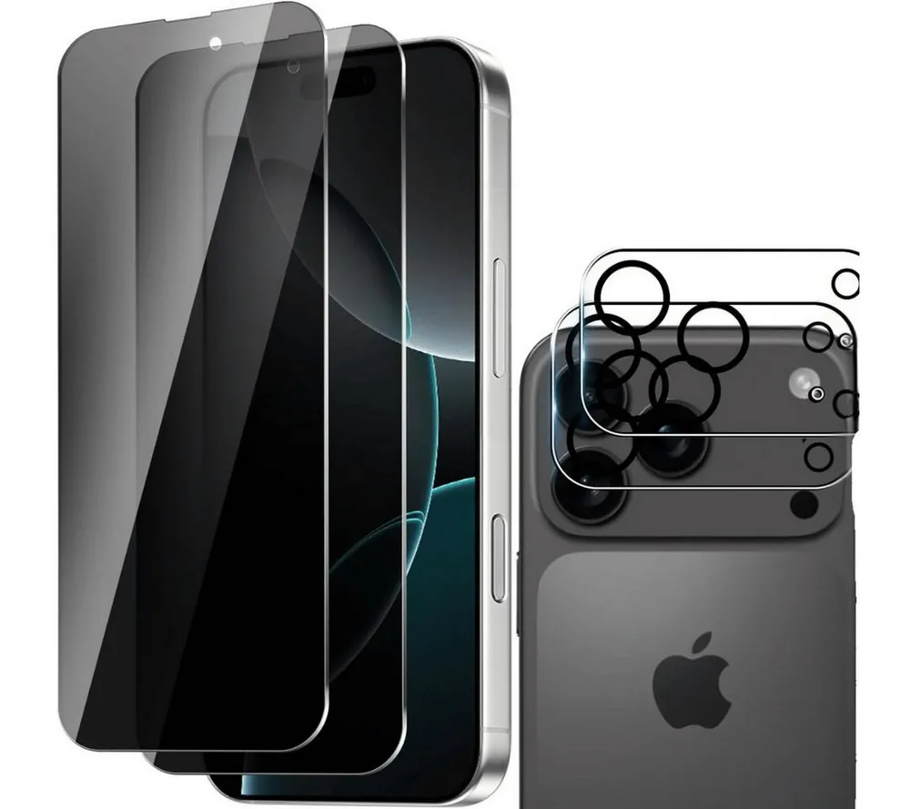 SmartUP Displayschutzglas 2X Schutzglas für iPhone 17 Pro Blickschutz Display Kamera Full Screen für iPhone 17 Pro, 4 Stück, Anti-Spy, Blickschutz, Privacy