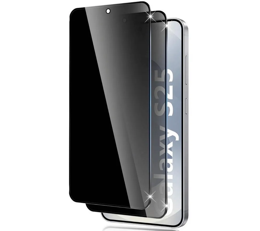 SmartUP Displayschutzglas 2X Schutzglas für Samsung Galaxy S25 Blickschutz Panzerglas Display 9H für Für Samsung Galaxy S25 5G, Anti-Spy, Sichtschutz