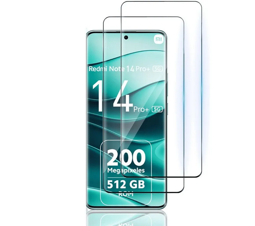 SmartUP Displayschutzglas für Xiaomi Redmi Note 14 Pro Plus 5G Panzerfolie Display Schutz Full für Für Xiaomi Redmi Note 14 Pro Plus 5G, kompletter Rundumschutz