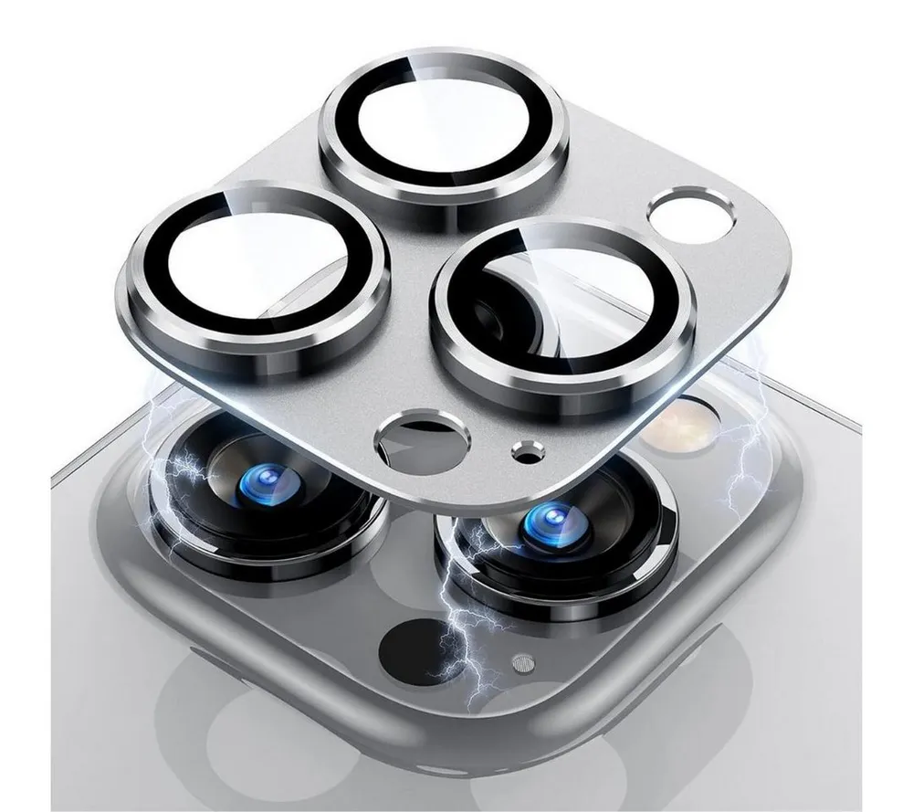 SmartUP Displayschutzglas Kameraglas für Iphone 15 Pro / Pro Max Titan Schutzglas Panzerfolie 3D