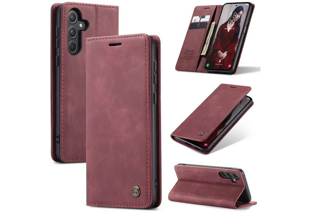 SmartUP Smartphone-Hülle für Samsung Galaxy A55 5G Klapphülle Fliphülle Tasche Case Smart Cover 6,6 Zoll, Integrierte Standfunktion, zwei Kartenfächer