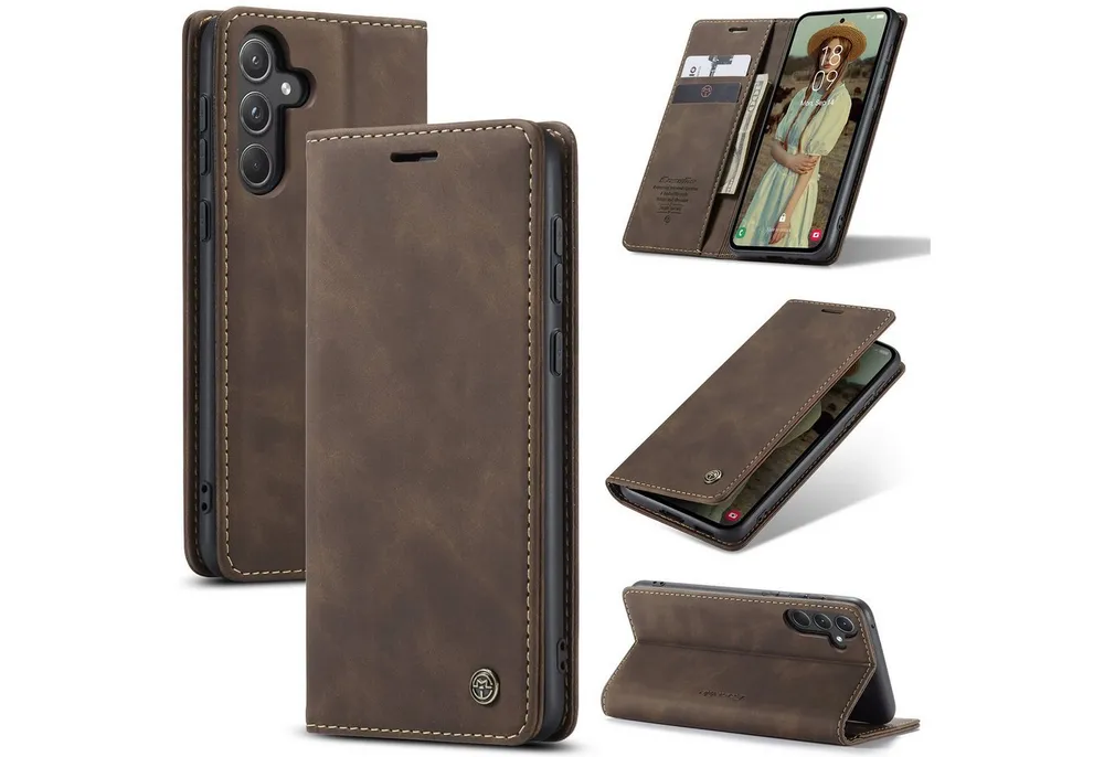 SmartUP Smartphone-Hülle für Samsung Galaxy A55 5G Klapphülle Fliphülle Tasche Case Smart Cover 6,6 Zoll, Integrierte Standfunktion, zwei Kartenfächer